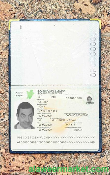Burundi passport (2011-2019) photo look